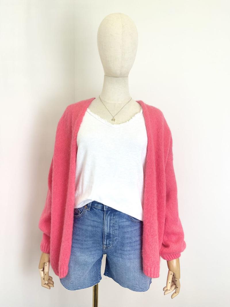 Cardigan mit Mohair, in vers. Farben