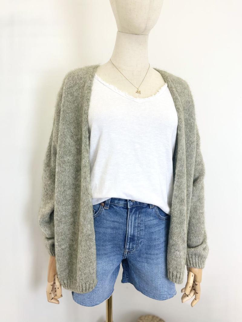 Cardigan mit Mohair, in vers. Farben