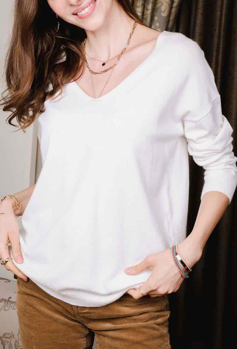 weicher V Neck Pullover