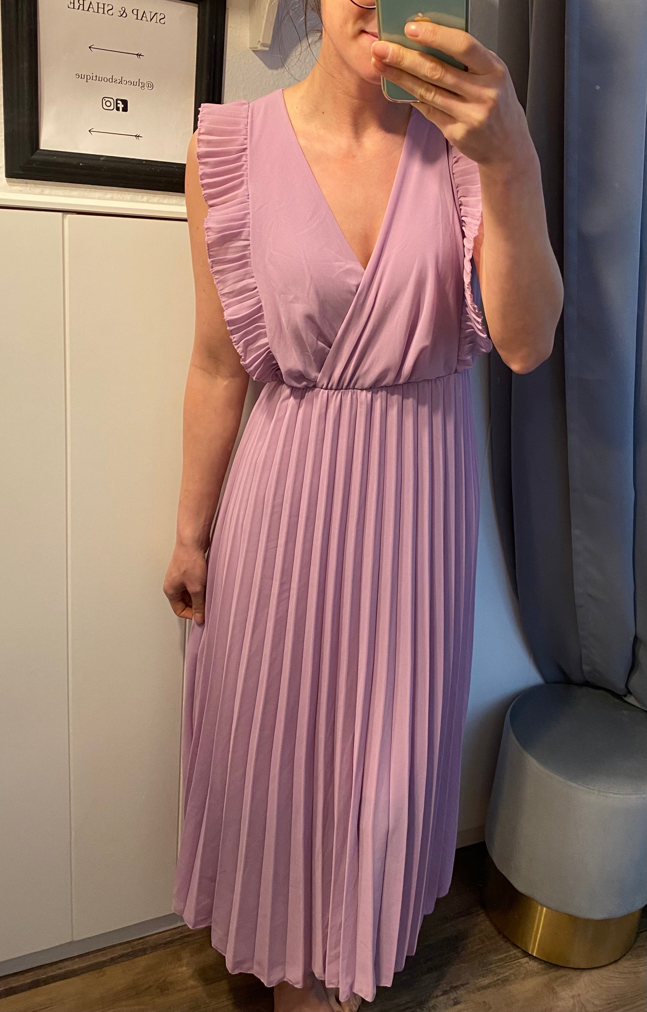 flieder Plisseekleid Gluecksboutique