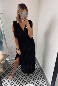 schwarz Plisseekleid Glücksboutique