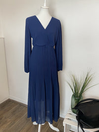 Plisseekleid langarm, in vers. Farben - Gluecksboutique®