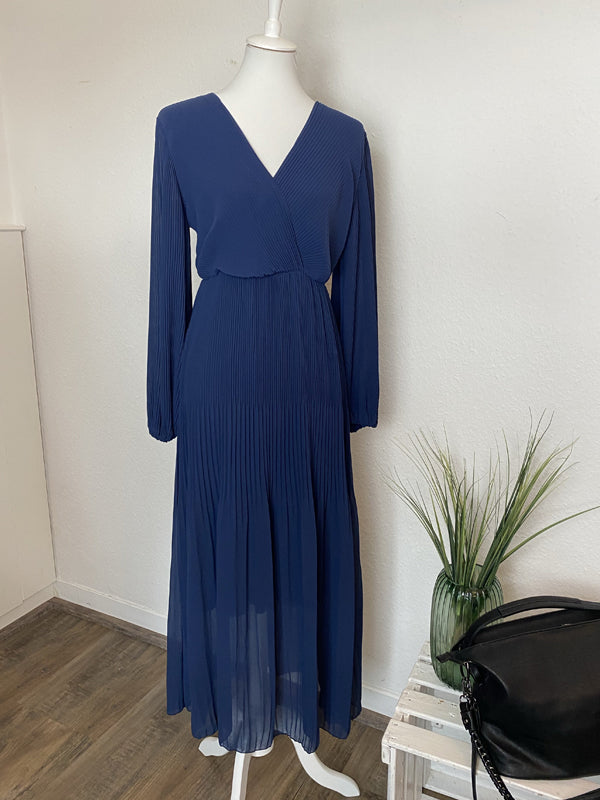 Plisseekleid langarm, in vers. Farben - Gluecksboutique®