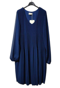 dunkelblau Plisseekleid Minikleid  - Gluecksboutique®