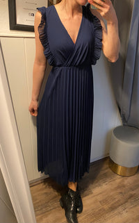 dunkelblau marineblau Plisseekleid Glücksboutique