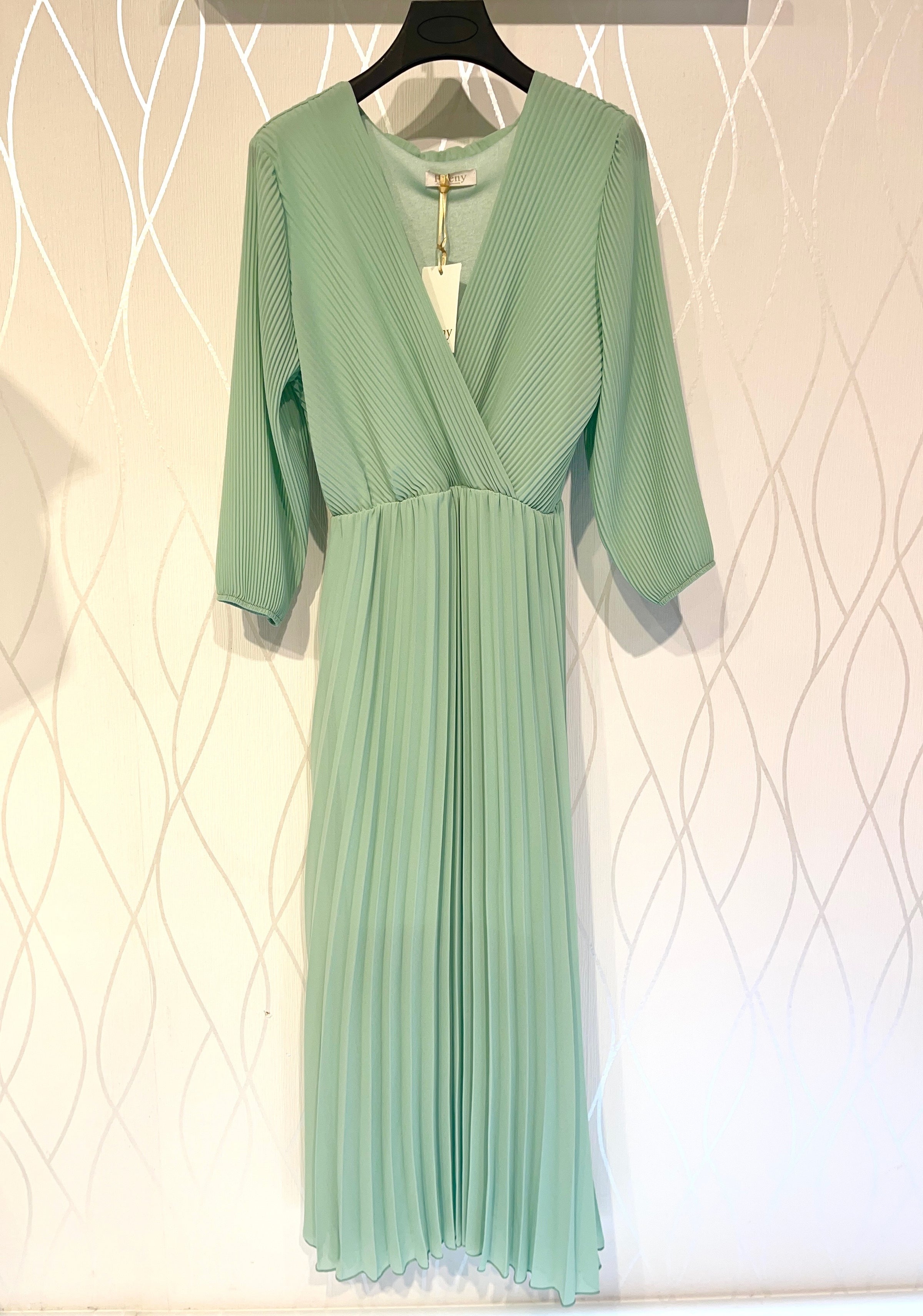 mint Plisseekleid - Gluecksboutique