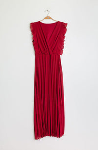 Plissiertes Kleid mit Rüschen in vers. Farben - Gluecksboutique®