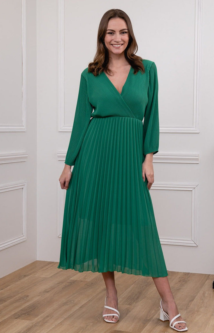 Plisseekleid gruen - Gluecksboutique