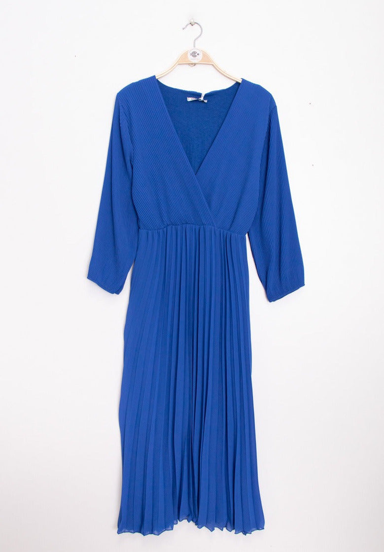royalblau Plisseekleid - Gluecksboutique®