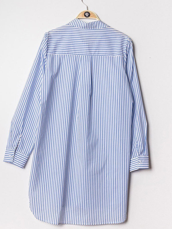 Longblouse gestreift in vers. Farben - Gluecksboutique®