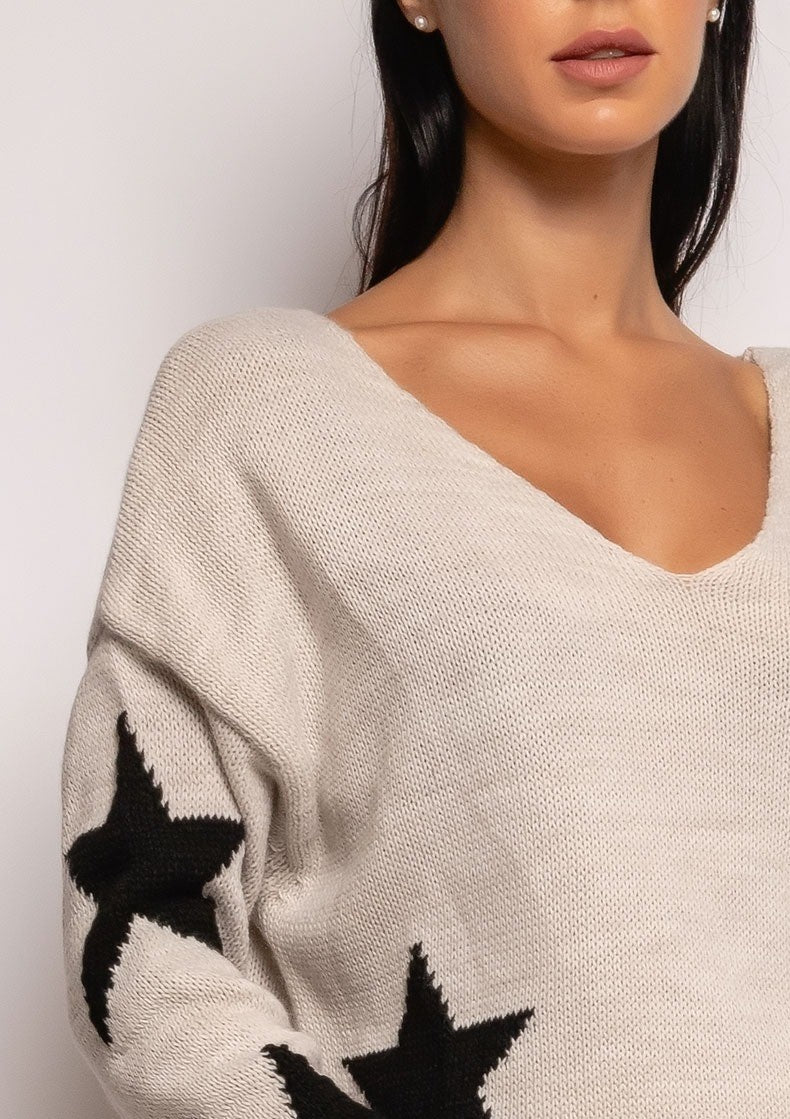Pullover mit Sternenprint - Gluecksboutique®