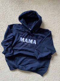blau Kapuzenpullover Mama Gluecksboutique