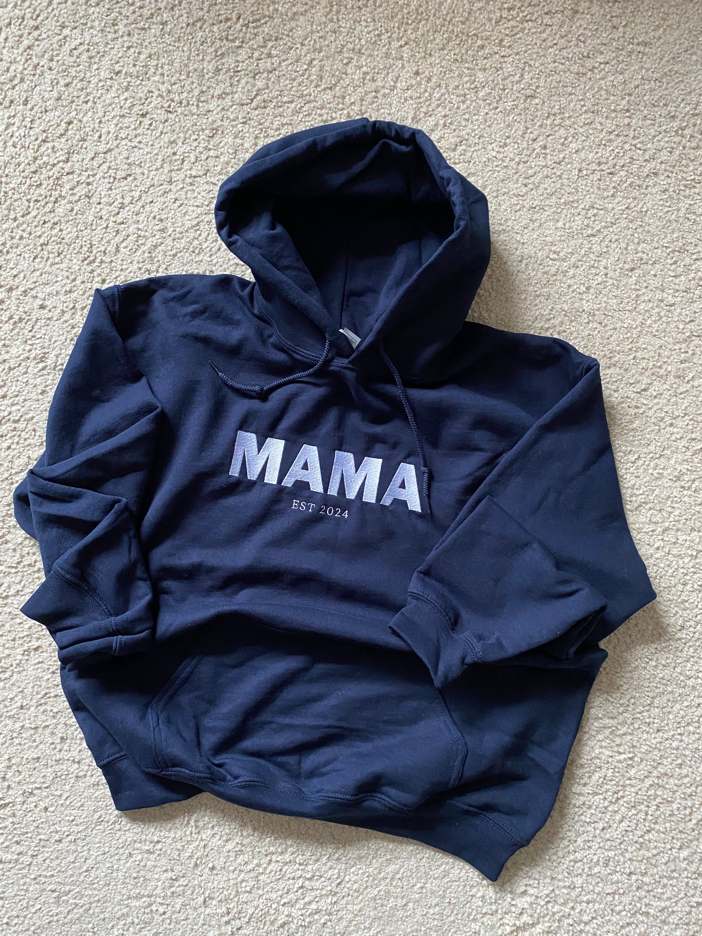 blau Kapuzenpullover Mama Gluecksboutique