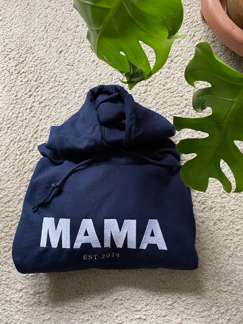 blau Hoodie Mama Gluecksboutique