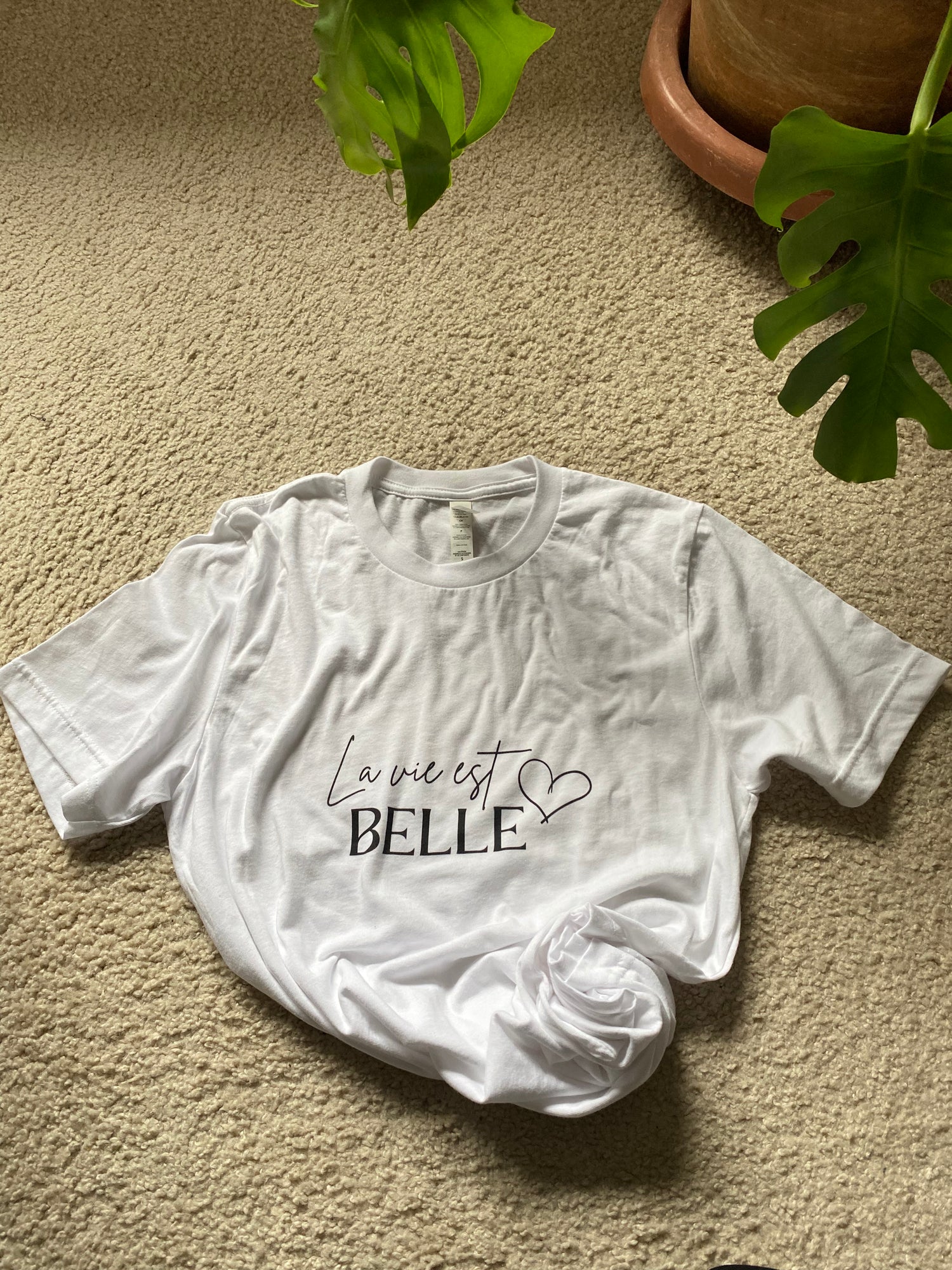 T-Shirt weiß La Vie Est Belle - Gluecksboutique®
