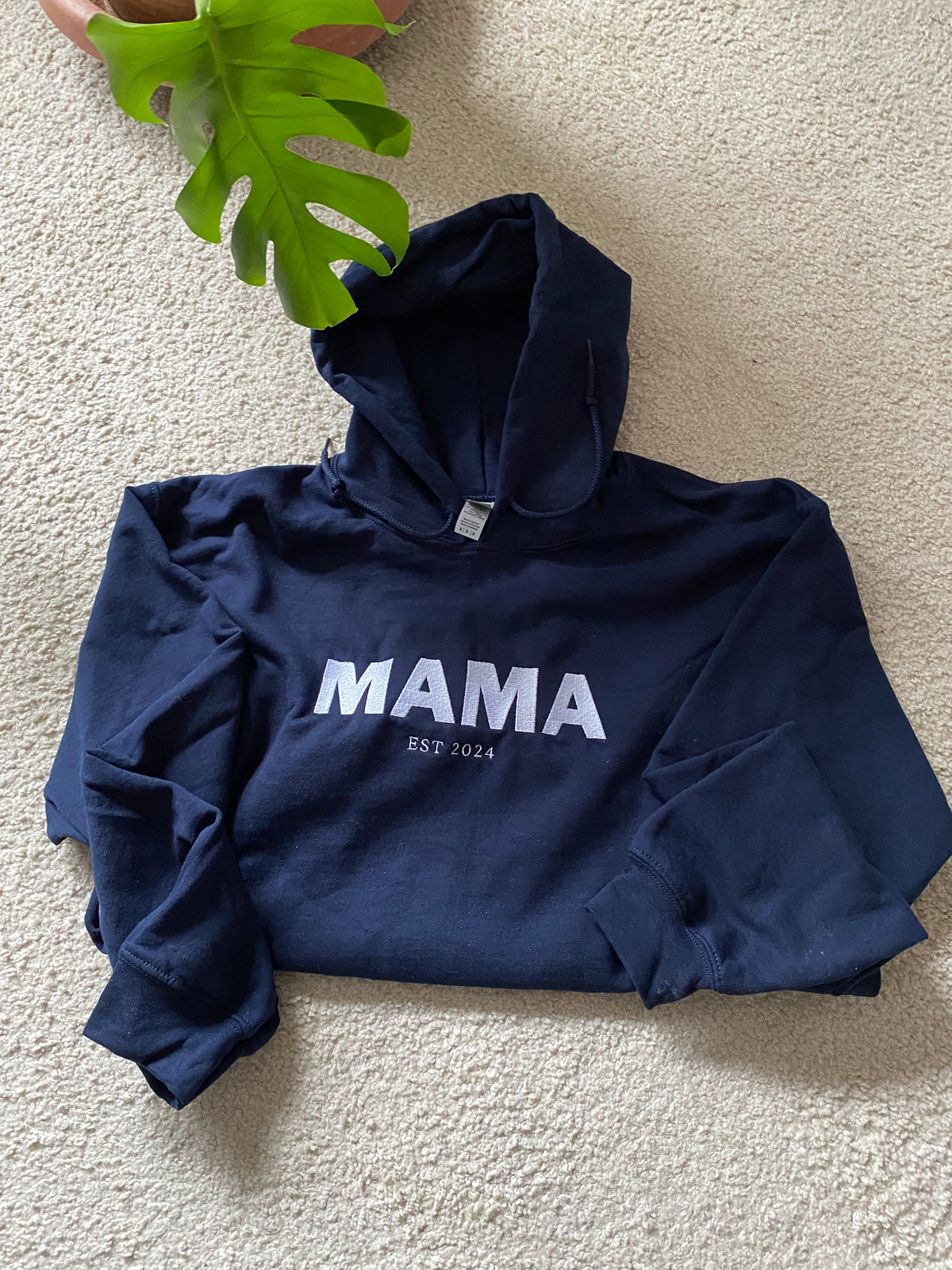 blau Hoodie Mama 2024 Gluecksboutique