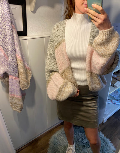 Cardigan mit Blockstreifen Gluecksboutique