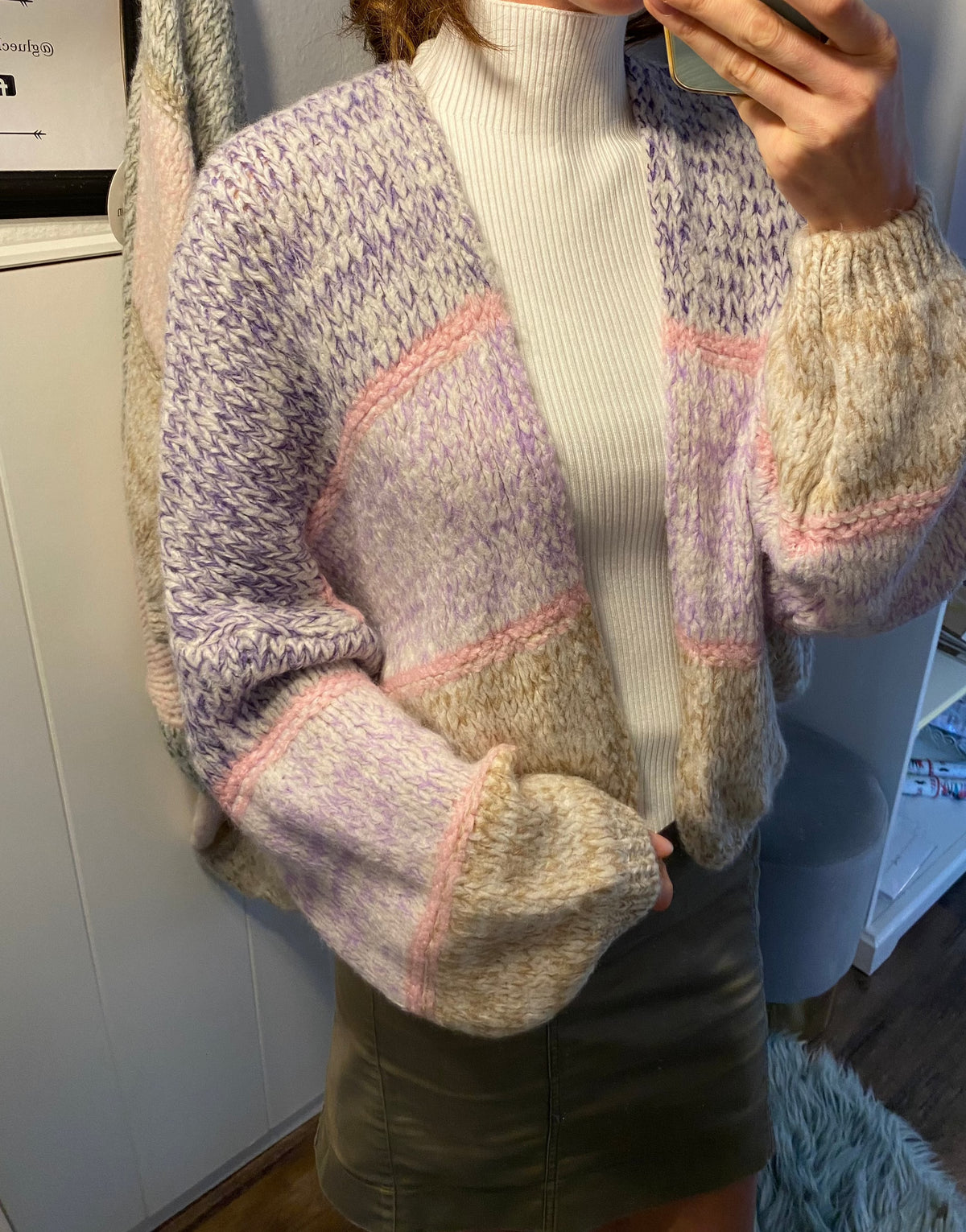 Cardigan mit Blockstreifen Gluecksboutique