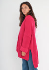 fuchsia Pullover mit Schlitz Gluecksboutique®