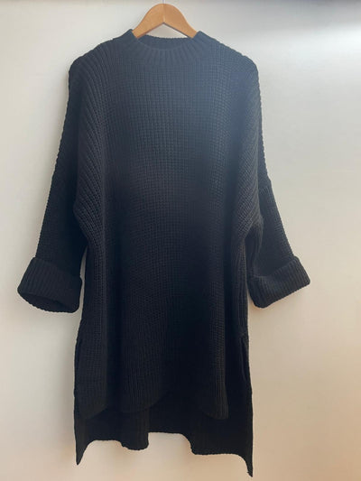 schwarz Pullover mit Schlitz Gluecksboutique®