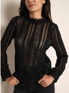Spitzenbluse schwarz Gluecksboutique
