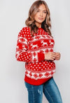rot Pullover Wintermotiv - Gluecksboutique®