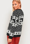 schwarz Pullover Wintermotiv - Gluecksboutique®
