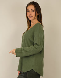 Pullover mit V Ausschnitt - Gluecksboutique®