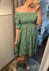 Minikleid schulterfrei grün - Gluecksboutique®