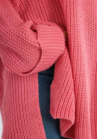 rosa Pullover mit Schlitz Gluecksboutique®