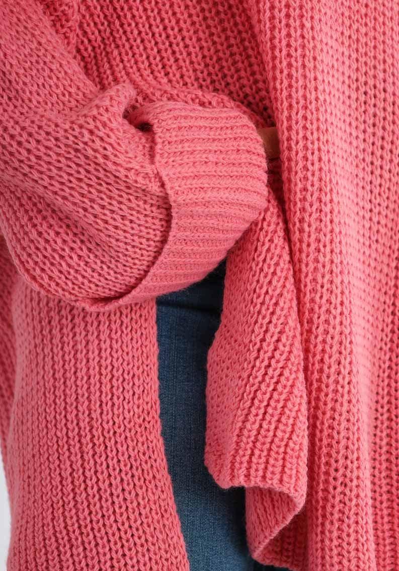 rosa Pullover mit Schlitz Gluecksboutique®