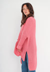 rosa Pullover mit Schlitz Gluecksboutique®