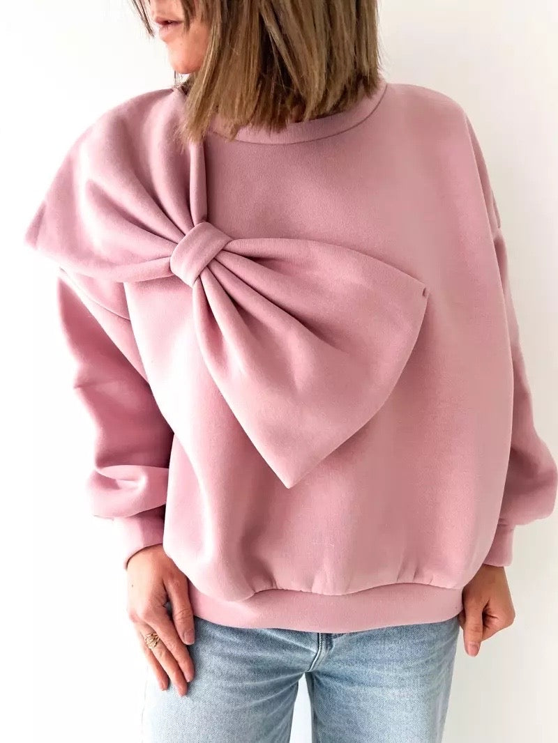 Pullover mit Schleife, Farben rosa - Main Image