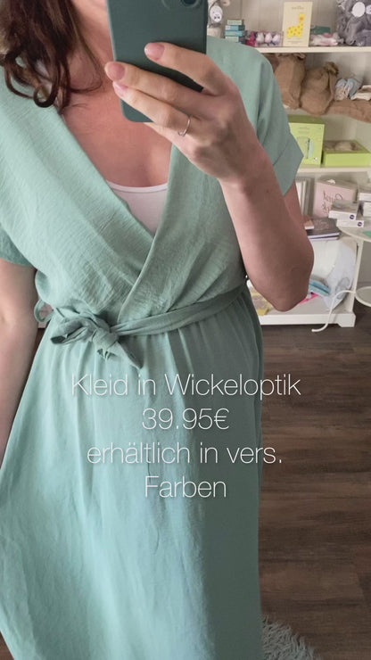 Kleid in Wickeloptik, in vers. Farben