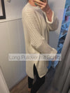 langer Strick Pullover mit Schlitz, in vers. Farben