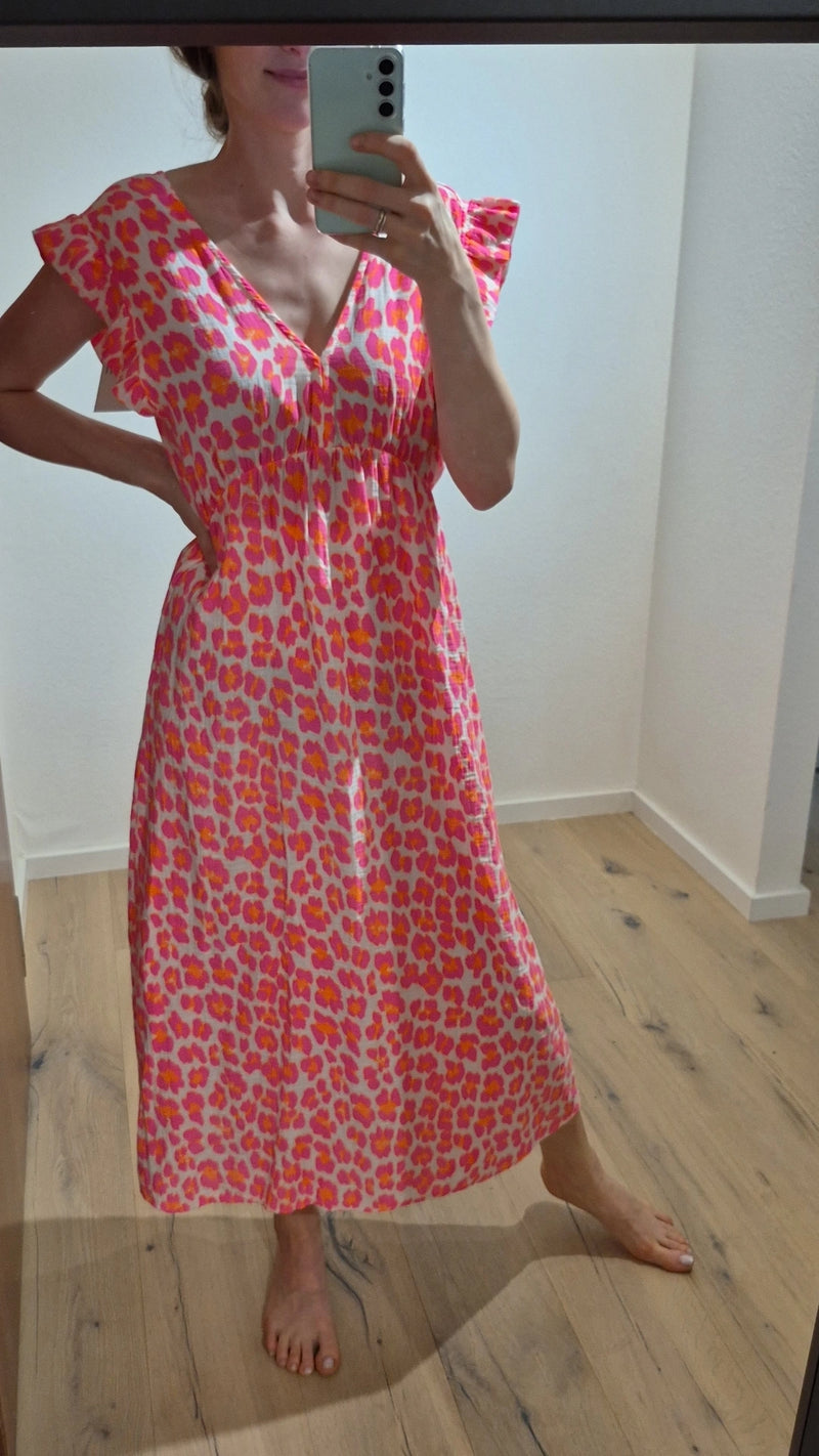 Kleid mit Rüschen, vers. Farben