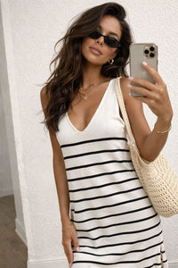 gestreiftes Maxikleid