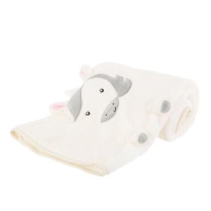 Decke Einhorn Soft Fleece Babydecke weiß grau - Gluecksboutique®