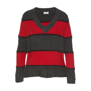 Stripe Knit Pullover rot/grau - Gluecksboutique®