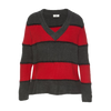 Stripe Knit Pullover rot/grau - Gluecksboutique®