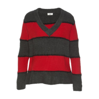 Stripe Knit Pullover rot/grau - Gluecksboutique®