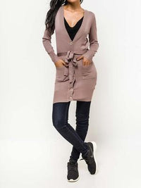 Cardigan mit Stoffguertel - Gluecksboutique®