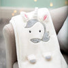 Decke Einhorn Soft Fleece Babydecke weiß grau - Gluecksboutique®