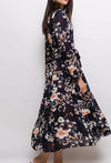 Maxi Blumenkleid dunkelblau - Gluecksboutique®