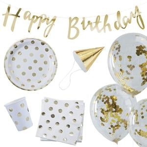 Party In A Box gold Happy Birthday - Gluecksboutique®