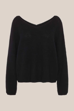 Iona Knit V-Neck schwarz - Gluecksboutique®