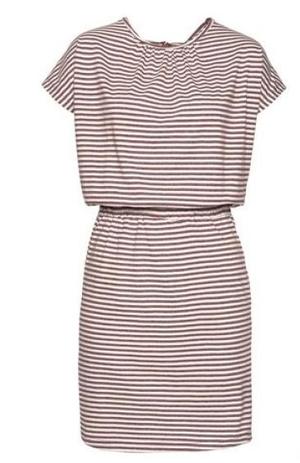 Kleid Moto ICHI rotbraun-weiß - Gluecksboutique®