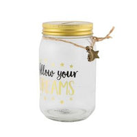 Sparglas FOLLOW YOUR DREAMS mit goldenem Deckel - Gluecksboutique®