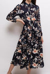 Maxi Blumenkleid dunkelblau - Gluecksboutique®