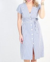 jolie jolie Kleid Elyne Jason blau-weiß gestreift - Gluecksboutique®